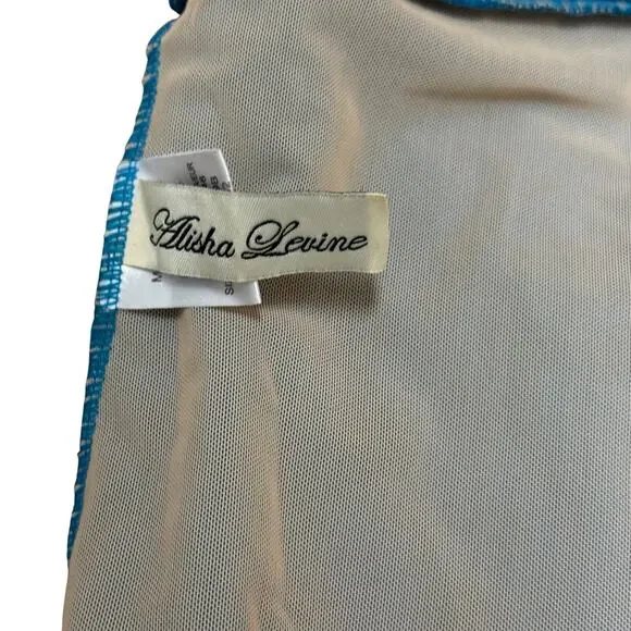 Alisha Levine Blue Swim Dress One Piece Lace Overlay Size 16 - Picture 7 of 7